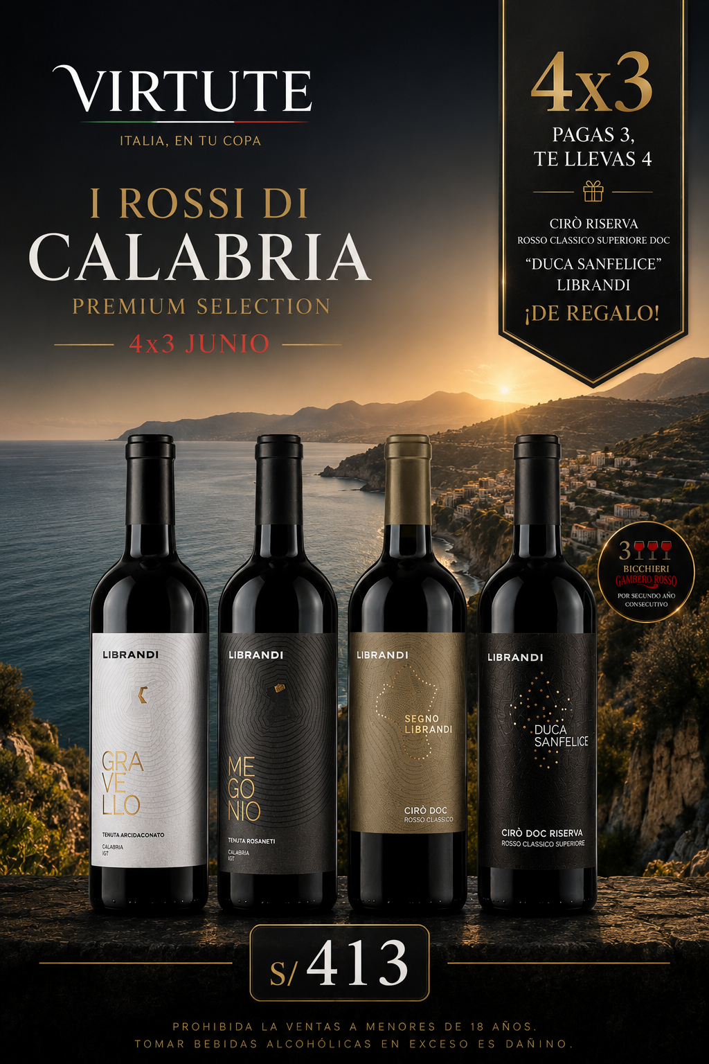 Pack 4x3 "I Rossi di Calabria – Premium Selection"