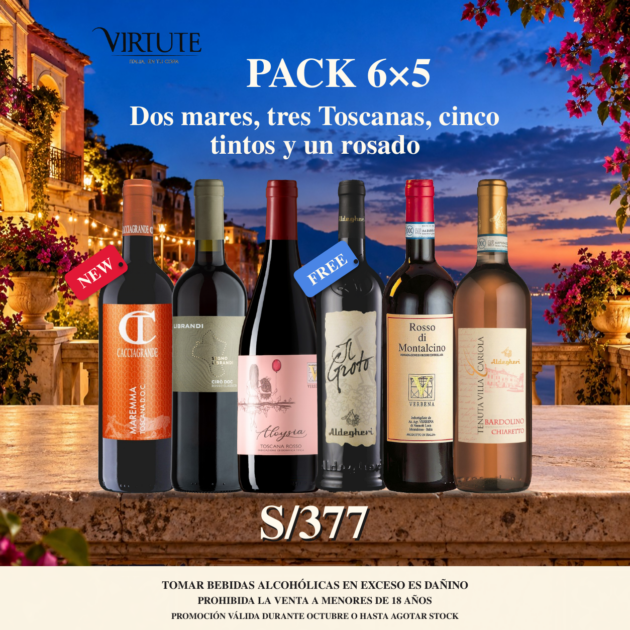 PACK 6x5.  Llévate 6 botellas y paga sólo 5!